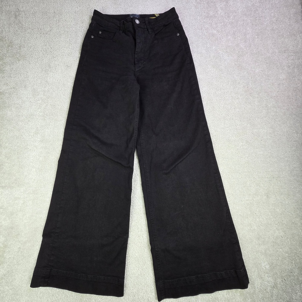 MAEVE Anthropologie Jeans Womens Size 26 Black High Waist Wide Leg OB1318420